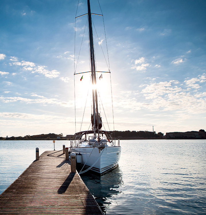 Sailboat on Dock - Sailing Lessons